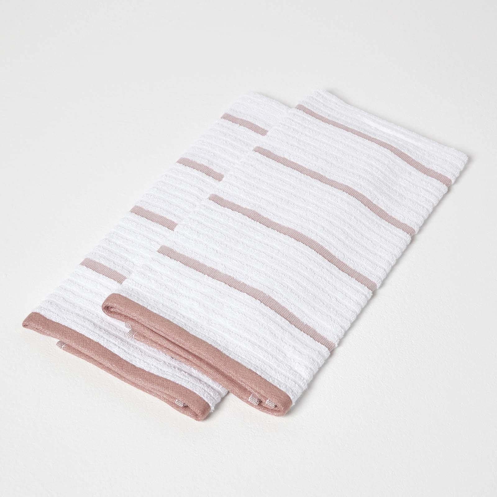 HOMESCAPES Terracotta Orange Tea Towels 100% Cotton Set of 2 Super Absorbent Lint Free Kitchen Towels, 50 x 70 cm