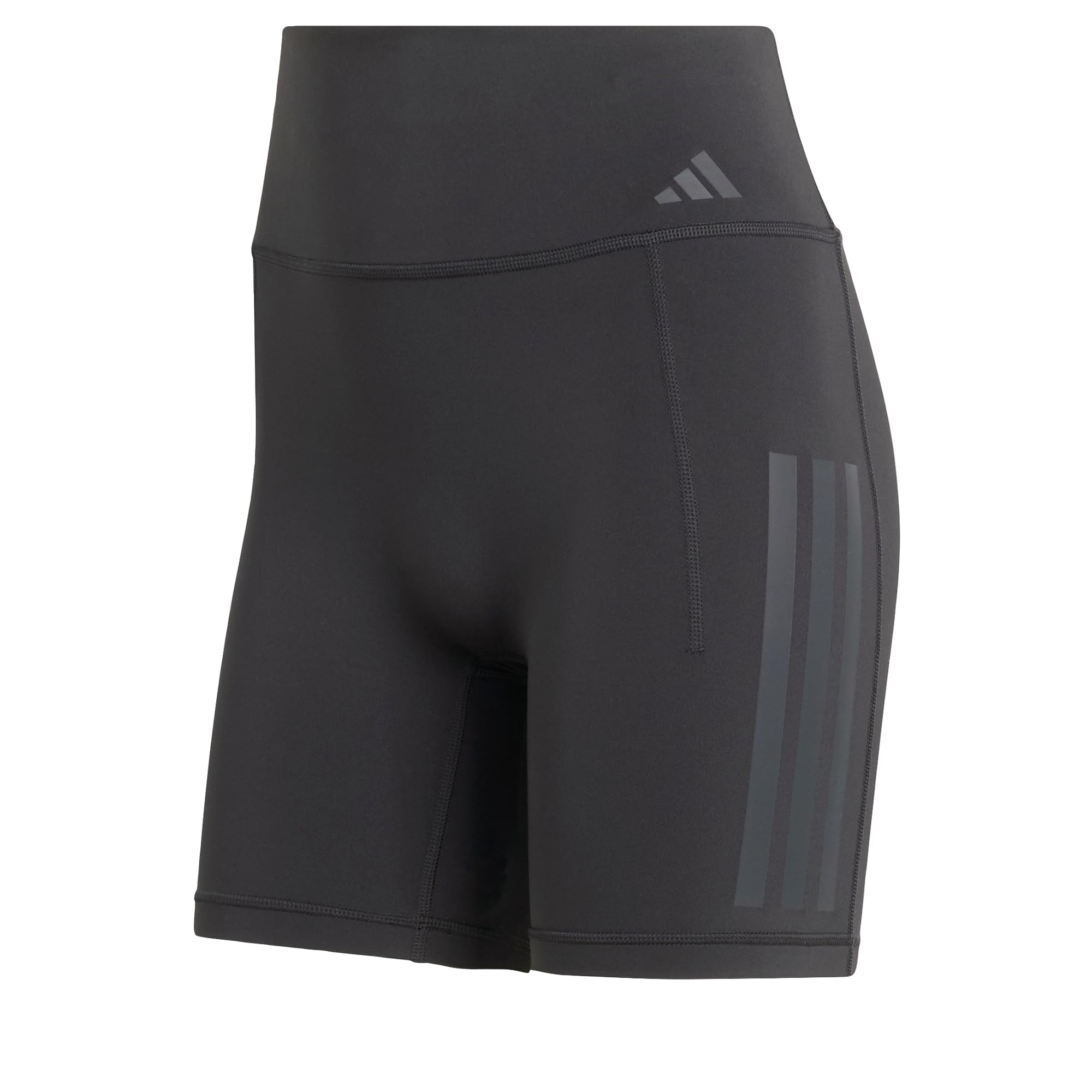 adidas Women's Optime Workout 3-Stripes Short Leggings, black, M 5 inch