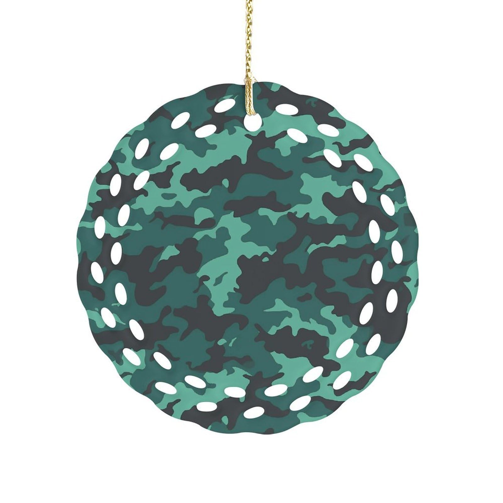 Teal Camouflage Christmas Ornament Holiday Hanging Decoration Xmas Tree Keepsake Personalized Xmas Tree Ornament Round Ceramic Ornaments for Keepsake Gifts Ideas Home Decor