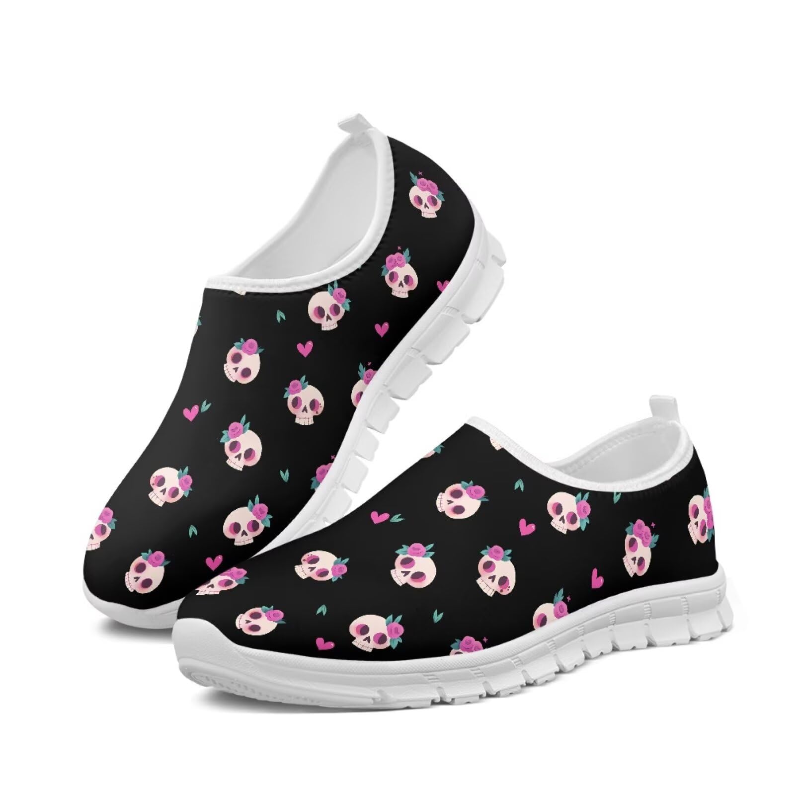 Scarpe da corsa da donna antiscivolo alla moda scarpe da ginnastica traspiranti scarpe da allenamento leggere da palestra mocassini suola bianca