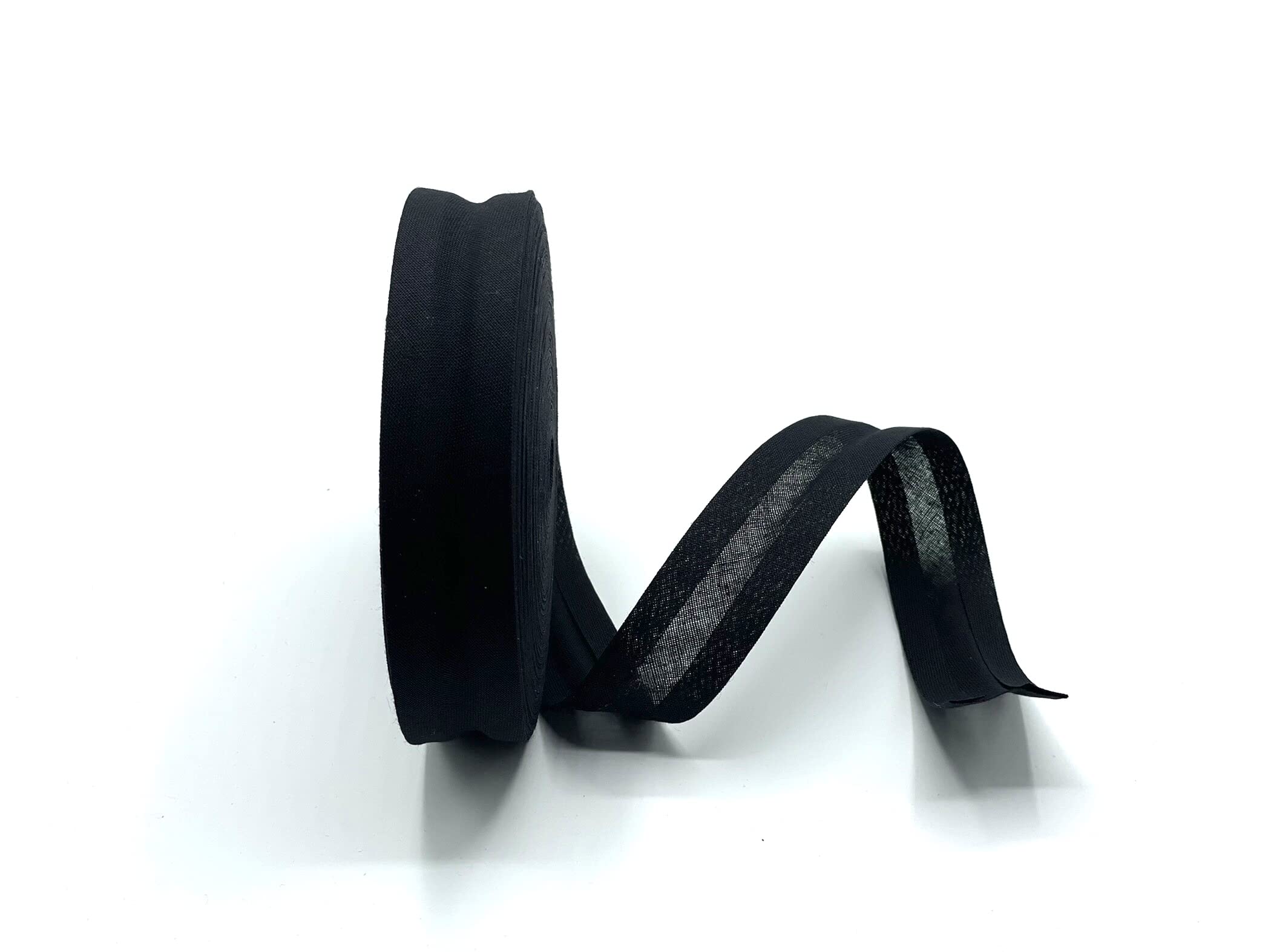 Superior Quality Black Cotton Bias Binding 25mm (1") -25 Metres