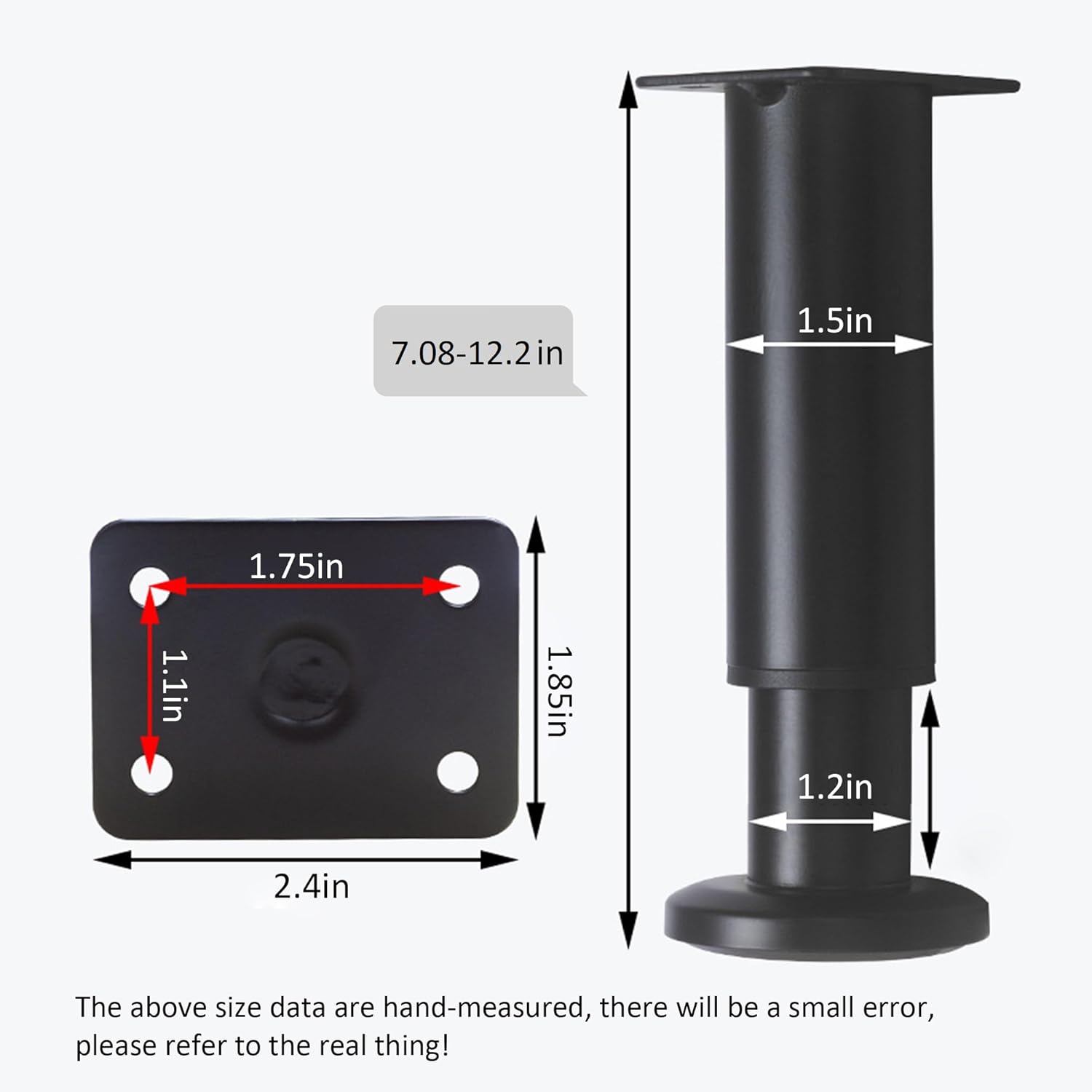 4 Pcs Furniture Legs, Metal Cabinet Legs,Adjustable Furniture Support Feet for Kitchen Shelves Sofa Table Chair Desk Cupboard Furniture Adjustable Legs Feet Foot (4, 10-17 inch)