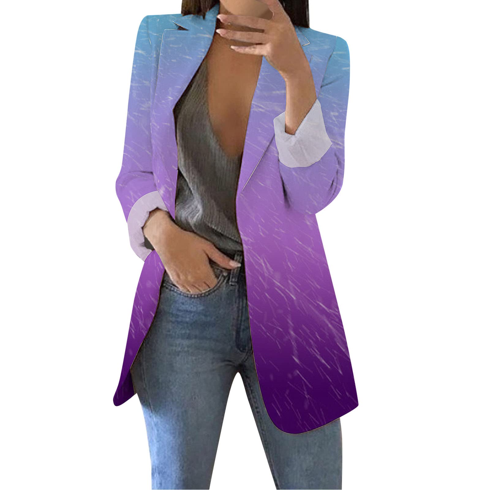 Blazer Coat Purple Blazer Womens Plus Size Womens Casual Elegant