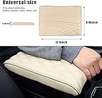 Vista 2 de Ziciner Funda para Consola Central de Coche, Cojín de Apoyo para Reposabrazos de Espuma Viscolástica de Cuero, Almohada Impermeable para Manos