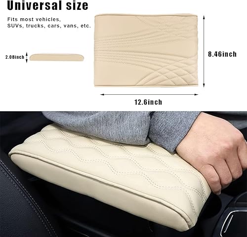 Miniatura 2 de Ziciner Funda de cuero para consola central de automóvil, almohadilla de protección de cojín de espuma viscoelástica para reposabrazos impermeable