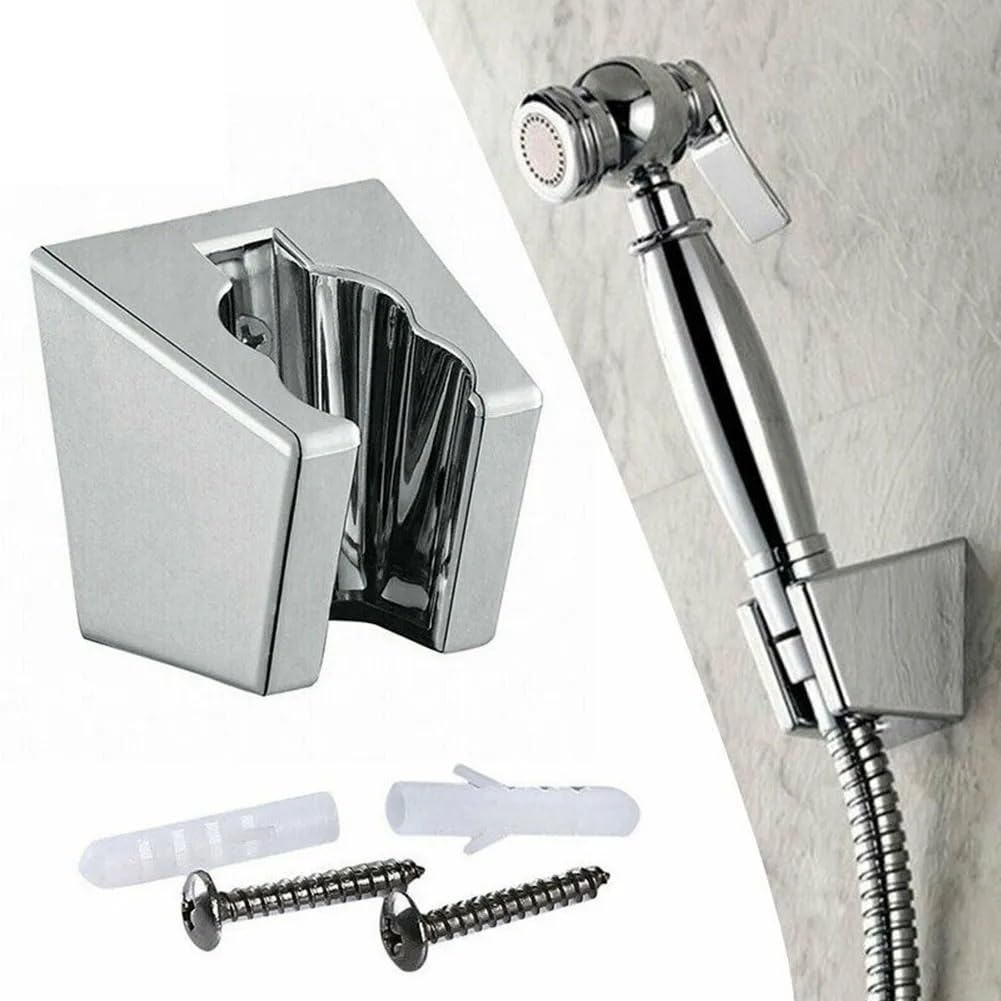 Soporte universal ajustable para ducha de mano, 1/2/3 piezas, soporte de pared de plástico ABS cromado para baño (3 piezas)