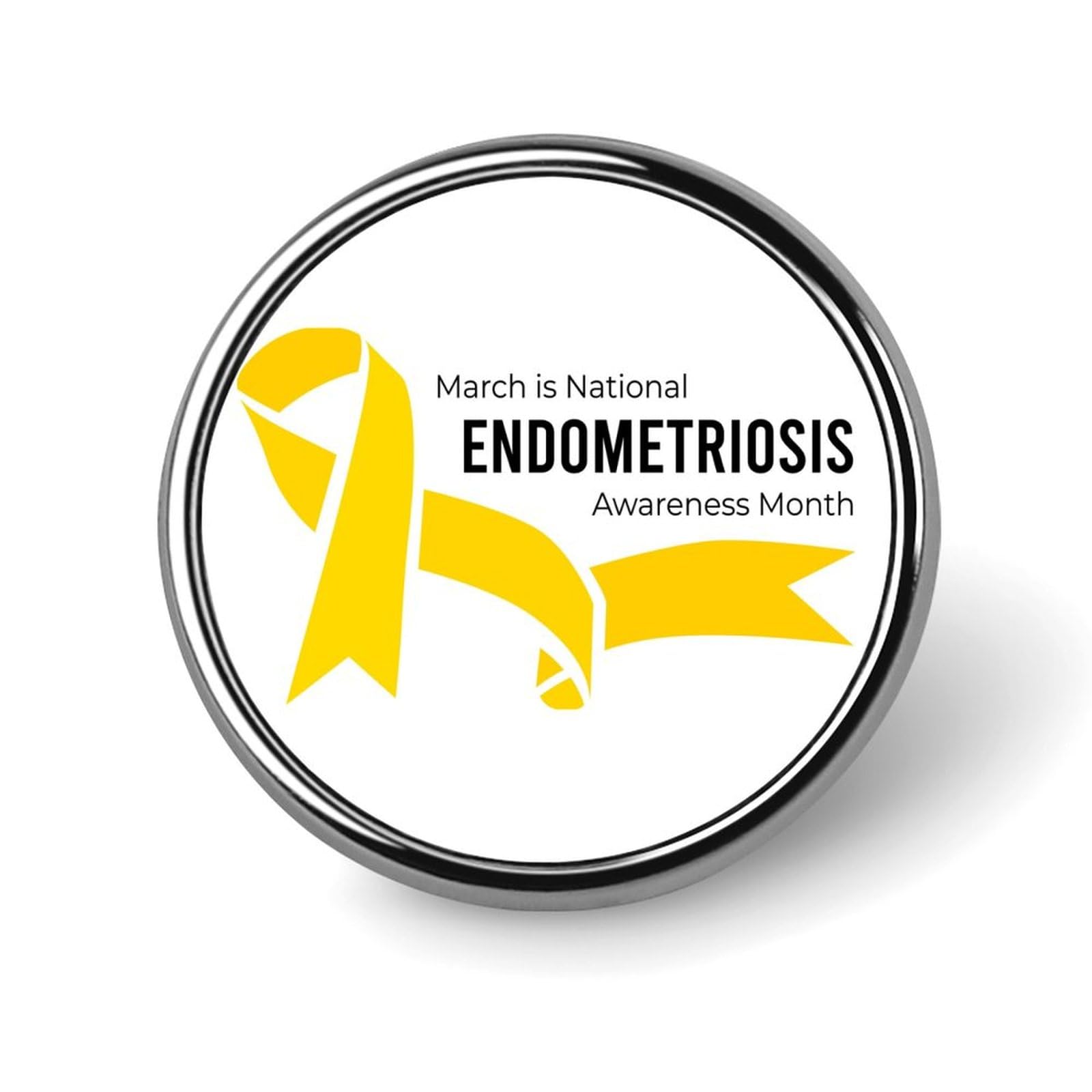 Fwjzdsp Men's As Pic Endometriosis Awareness Month Pins Badge Lapel Pin Round Enamel Buttons Brooches Pinbacks Party Decorations For Wo