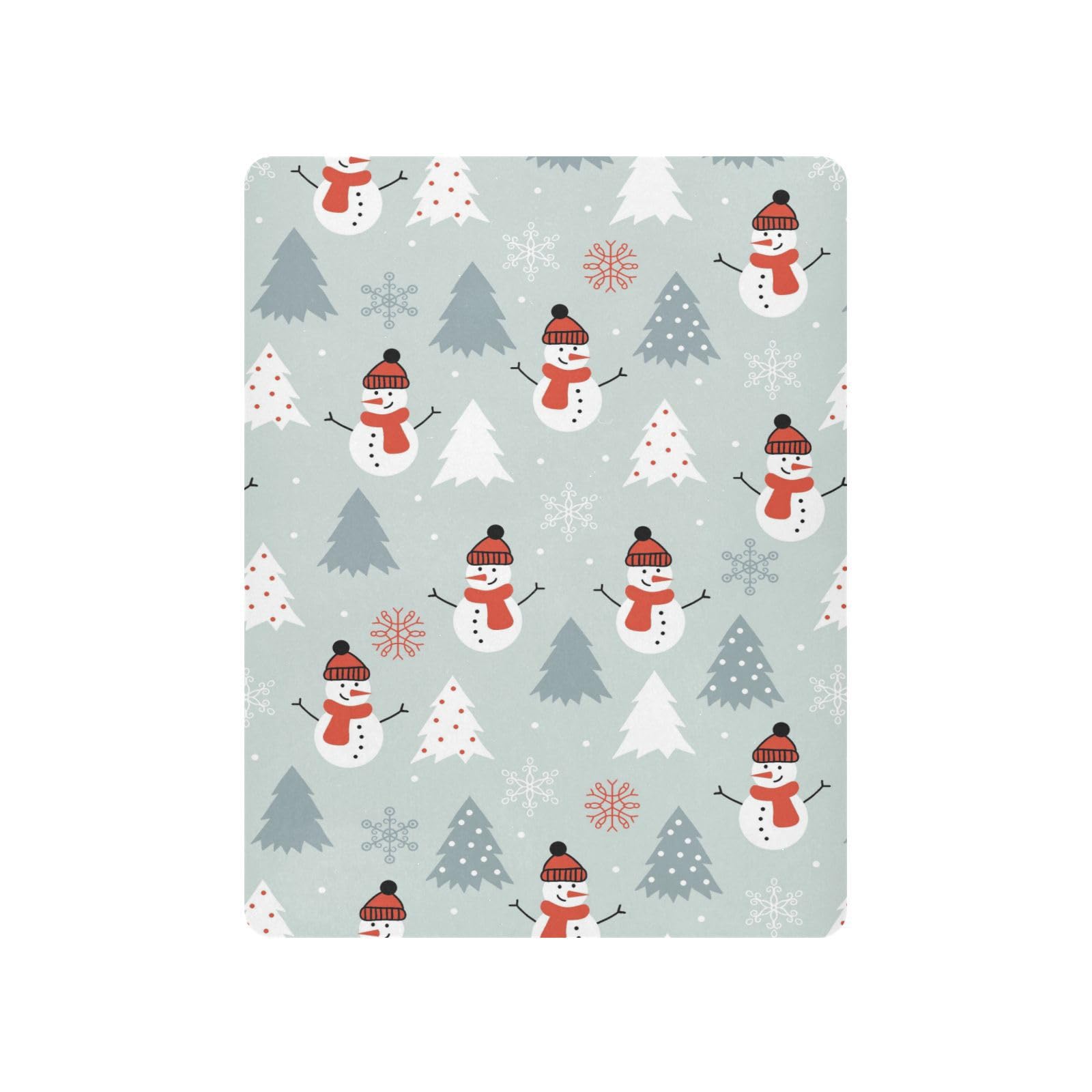 Moudou Christmas Snowman Playard Sheet for Boy Girls, Soft Breathable Fitted Toddler Sheet for Standard Playard Bed Mattress, 39 x 27 x 5 Inch