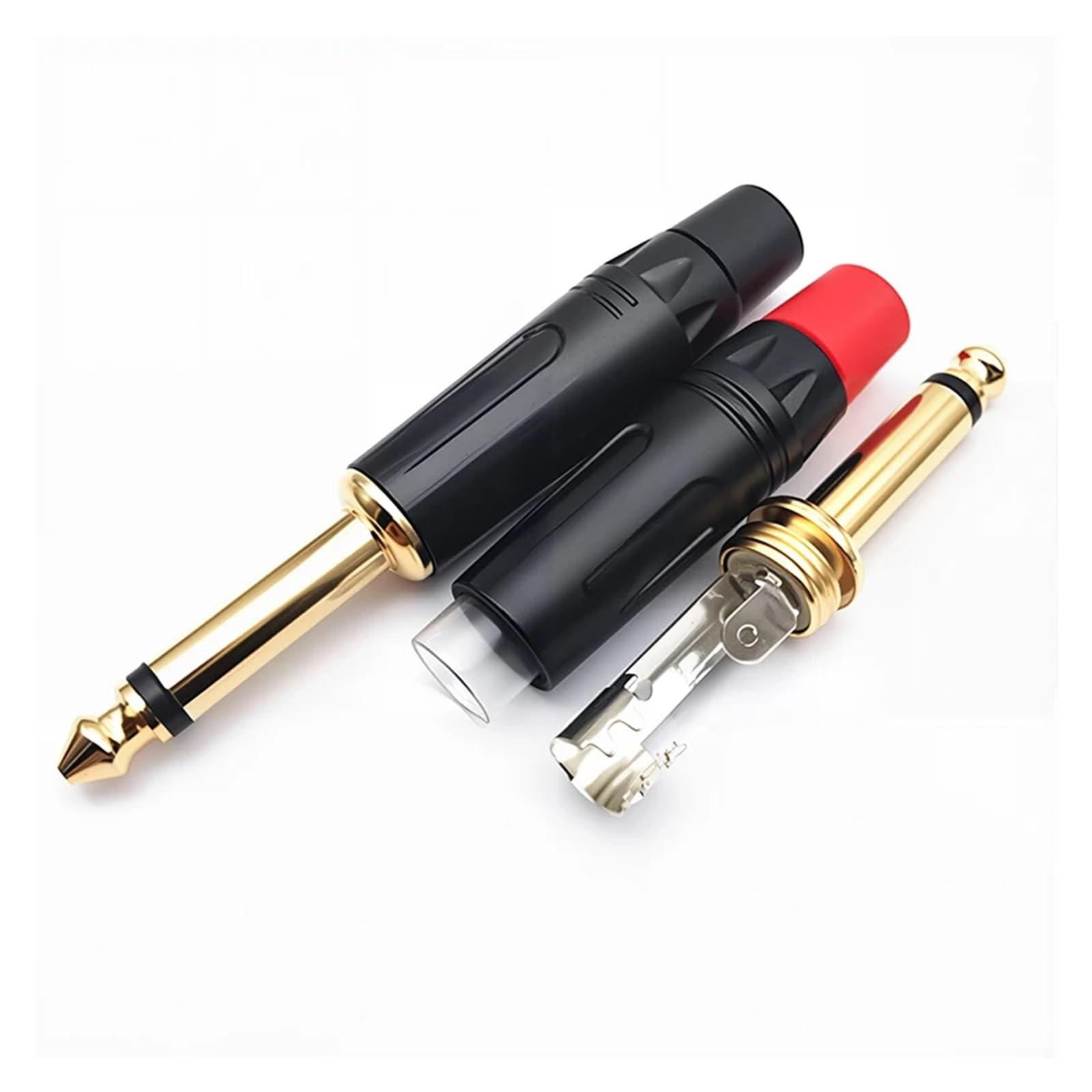 2 connettori stereo mono per audio musicale, 6,35 mm, TRS da 6,35 mm, a saldare, per cavi altoparlanti/chitarra/microfono (mono, 2 pezzi)