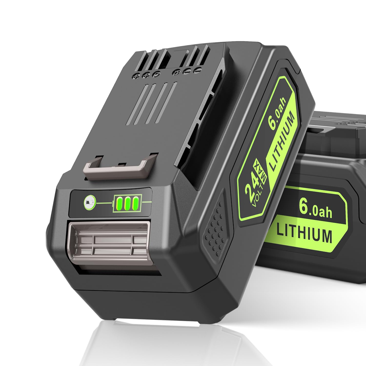 Zpubnor 2 Pack 24V 6.0Ah Replacement Battery for Greenworks 24 Volt Battery Lithium Lawn Mower 29842 29852 29322 LB24A020 Compatible with Greenworks 24V Cordless Tools