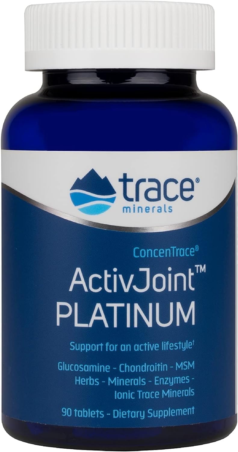 Trace MineralsActivJoint Platinum - Bone Health & Strength Support Supplement - Supplement for Joint & Muscle Health Support - Healthy Heart Supplement with Magnesium - 90 Tablets (15 Servings)