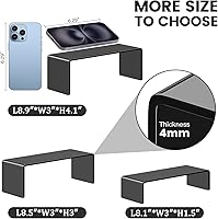 Vista 3 de Elevadores de exhibición de acrílico negro WEITELAI, 6 piezas de elevadores acrílicos para exhibición de postres de comida, cupcakes, joyería