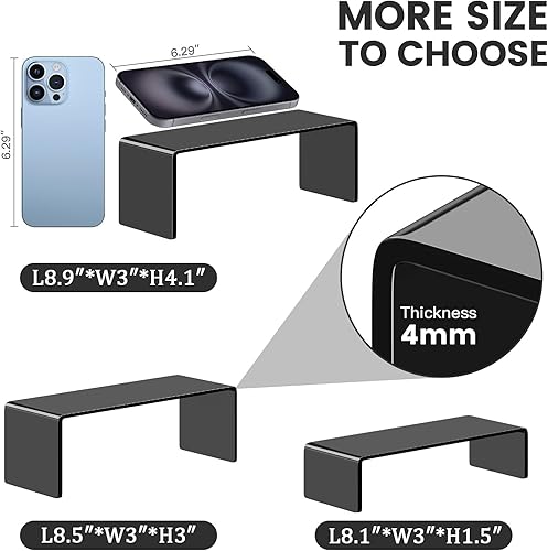 Miniatura 3 de Elevadores de exhibición de acrílico negro WEITELAI, 6 piezas de elevadores acrílicos para exhibición de postres de comida, cupcakes, joyería,