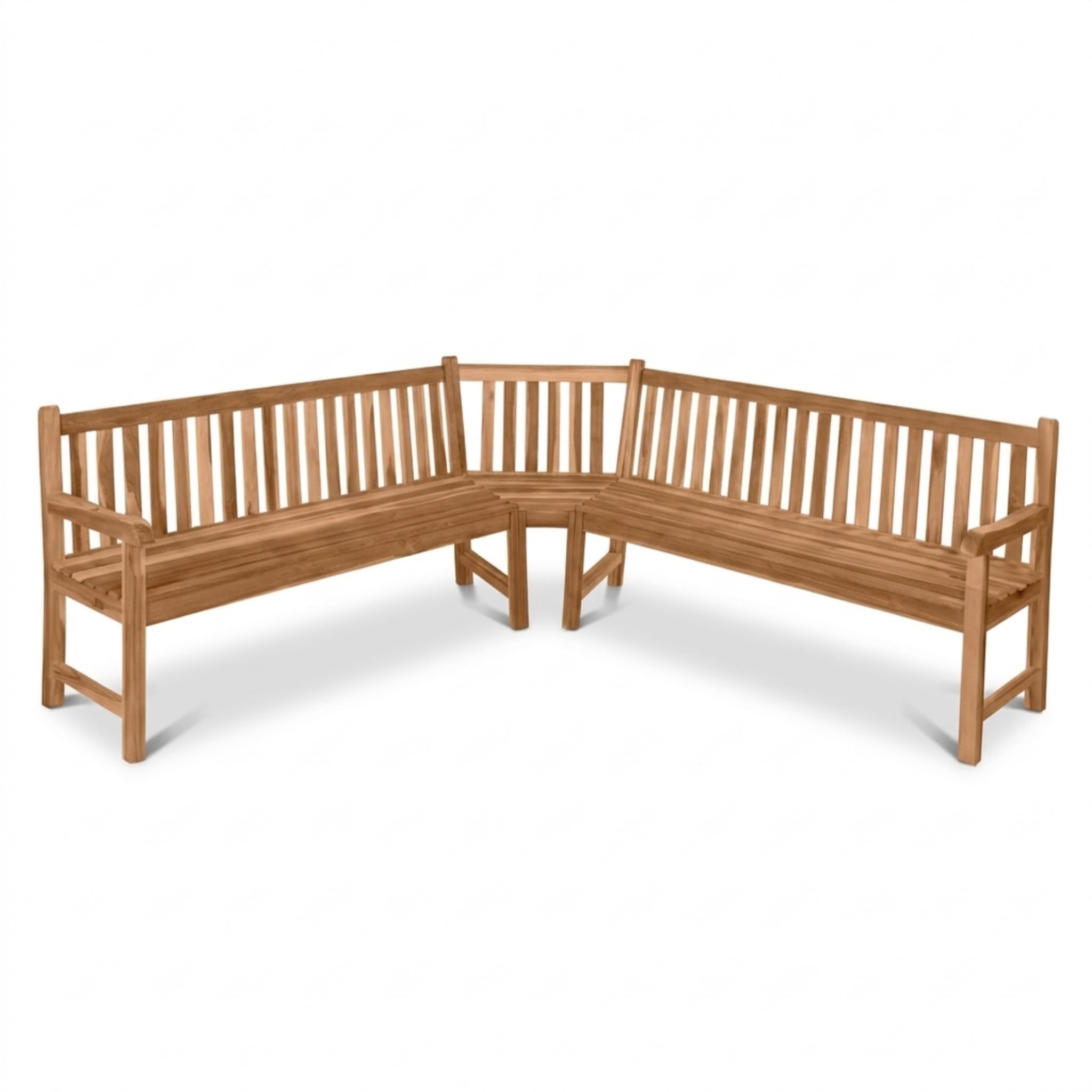 SAM Premium Garten-Eckbank 210 cm 6-Sitzer, Eckbank aus Teakholz massiv mit Armlehnen und Rückenlehne, wetterfeste Holzbank für Garten Terrasse Wintergarten Outdoor