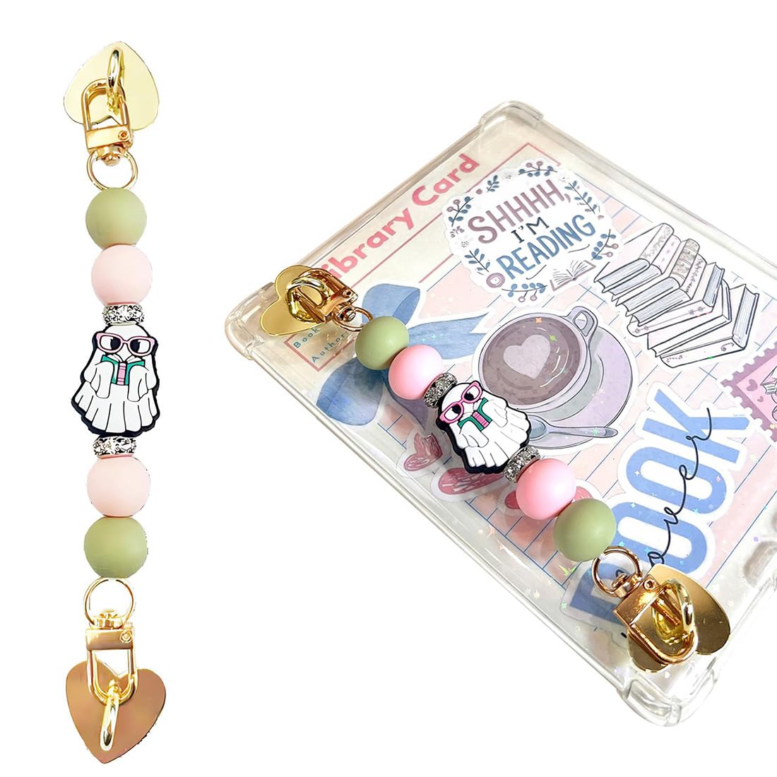 LEPGUYO 1pz Bracciale Fantasma per Kindle, Supporto Manuale per 6-8 Pollici E-Reader, Compatibile con Smartphone/iPad mini 3,5-8 Pollici, Leggero & Anti-Furto, Accessori Kindle - 1