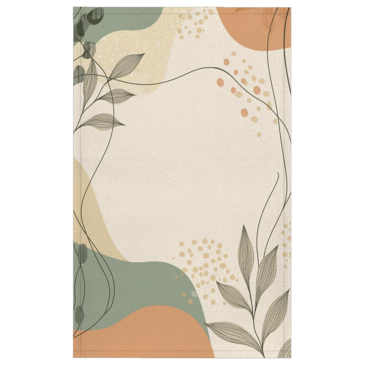Sabokido Floral Flower Kitchen Towels Set of 2 Simple Leaves Dish Towels Bar Absorbent Cleaning Tea Towel for Home Dining Restaurants