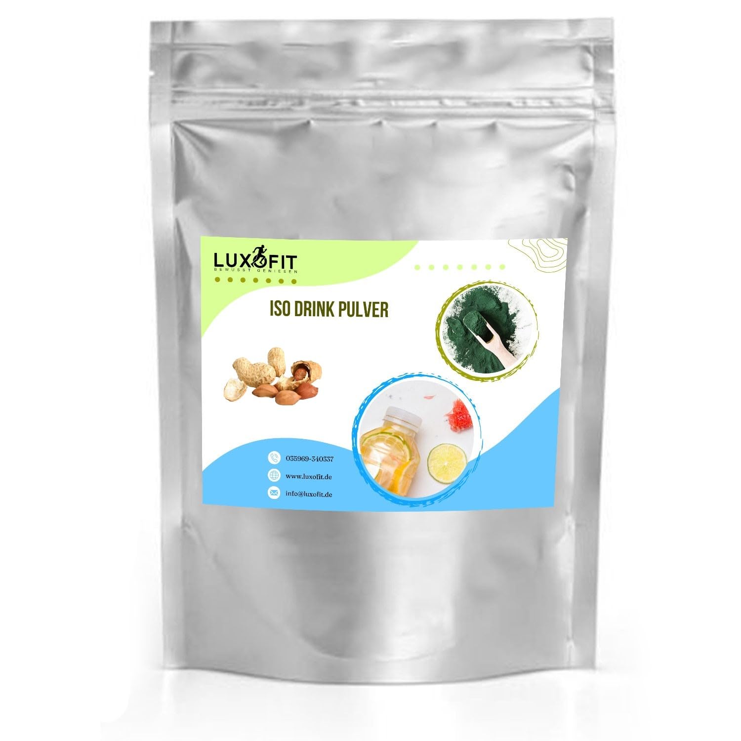 Luxofit Erdnuss Isotonisches Getränkepulver, L-Carnitin, Elektrolytgetränk für Sportler, Wellnessdrink, Allergenfrei, schnelle und einfache Zubereitung (10 Kg)