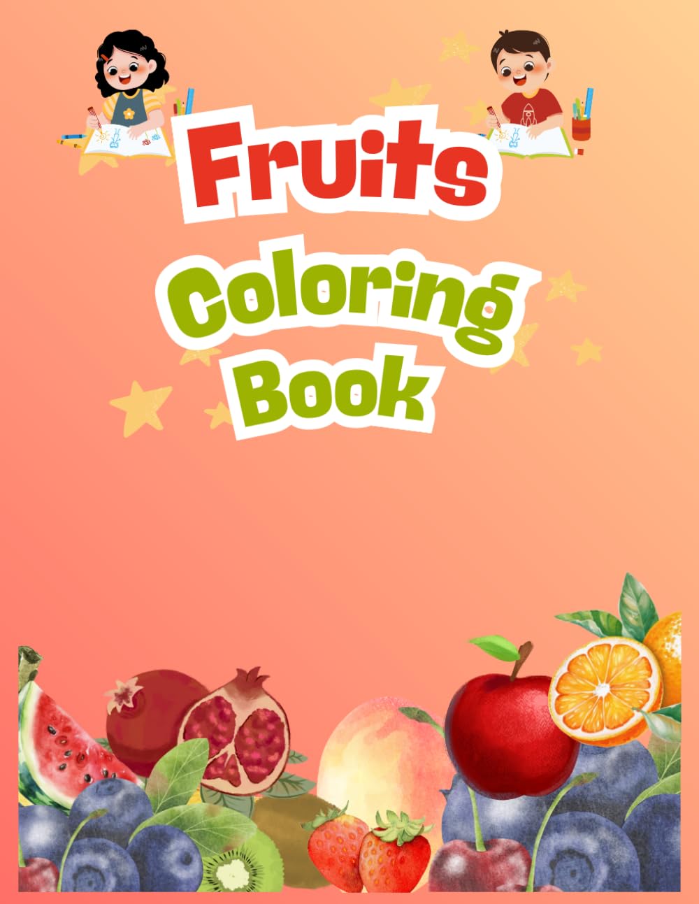 Fruits colouring book