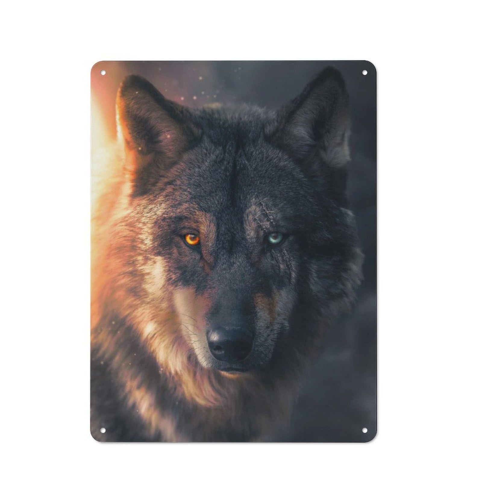 Cottage Tin Sign 40x30cm Featuring Scar Wolf, Porch Wall Decor for Shed, Garden Room, Porch Or Garage