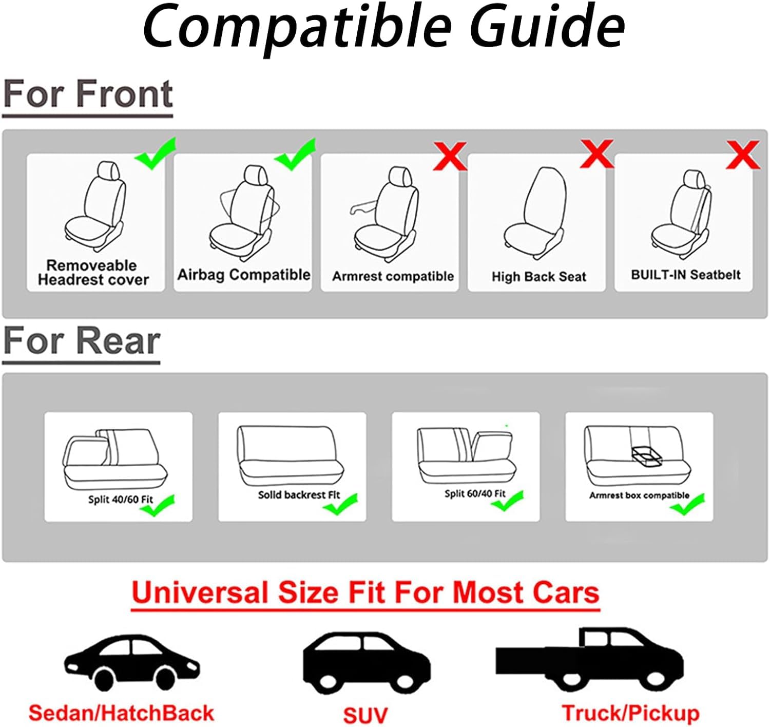 Housses de Siège pour Hyundai INSTER 2024 2025, Voiture Kit Complet Gris Couvre-Siège Avant Arrière Protecteur Coussin Automobile Accessoires Auto