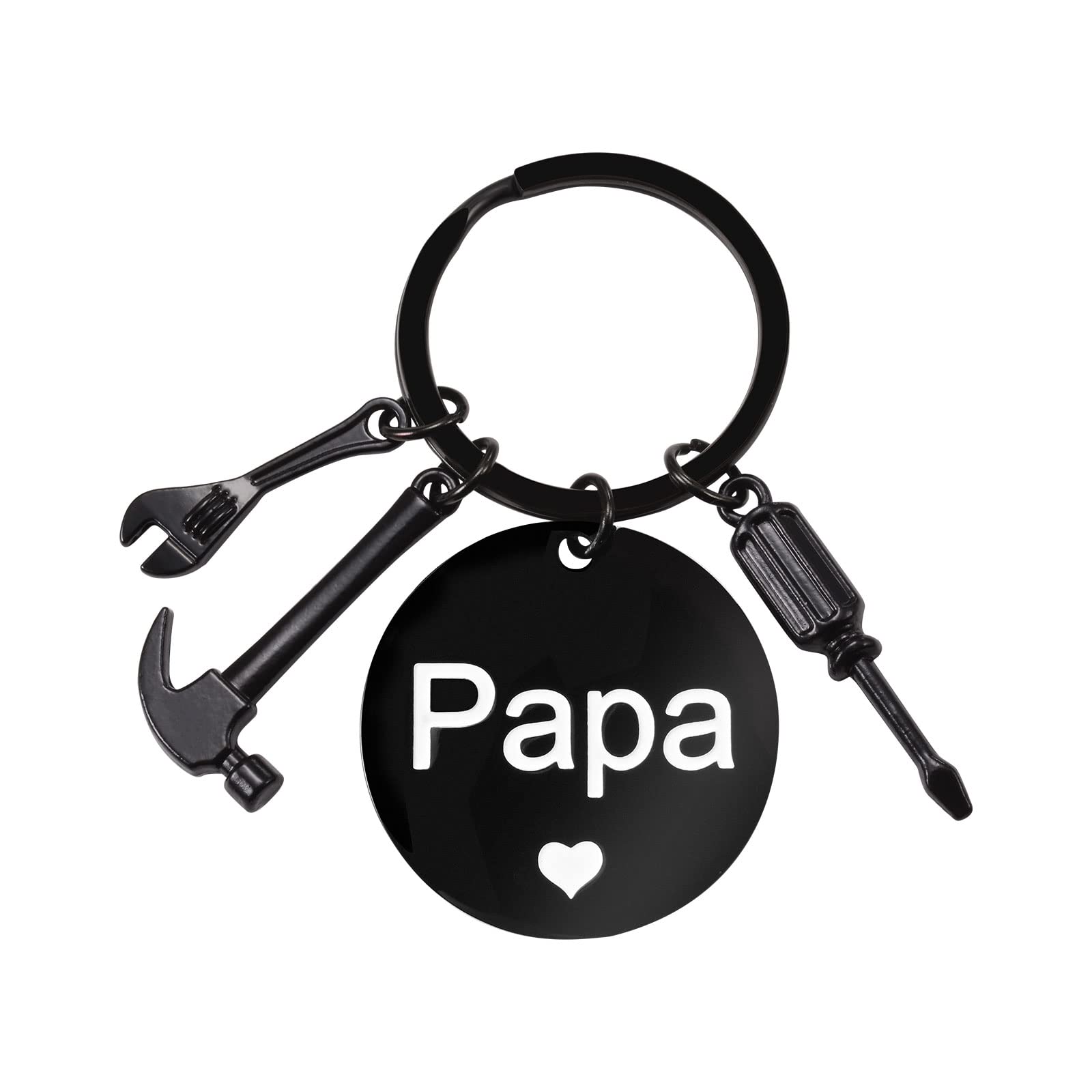 CheersLife Regalo per la Festa del Papà,Regalo Papa Portachiavi Papà,Regalo di Compleanno per Uomo Acciaio Inossidabile Portachiavi per Auto Portachiavi con Lettere