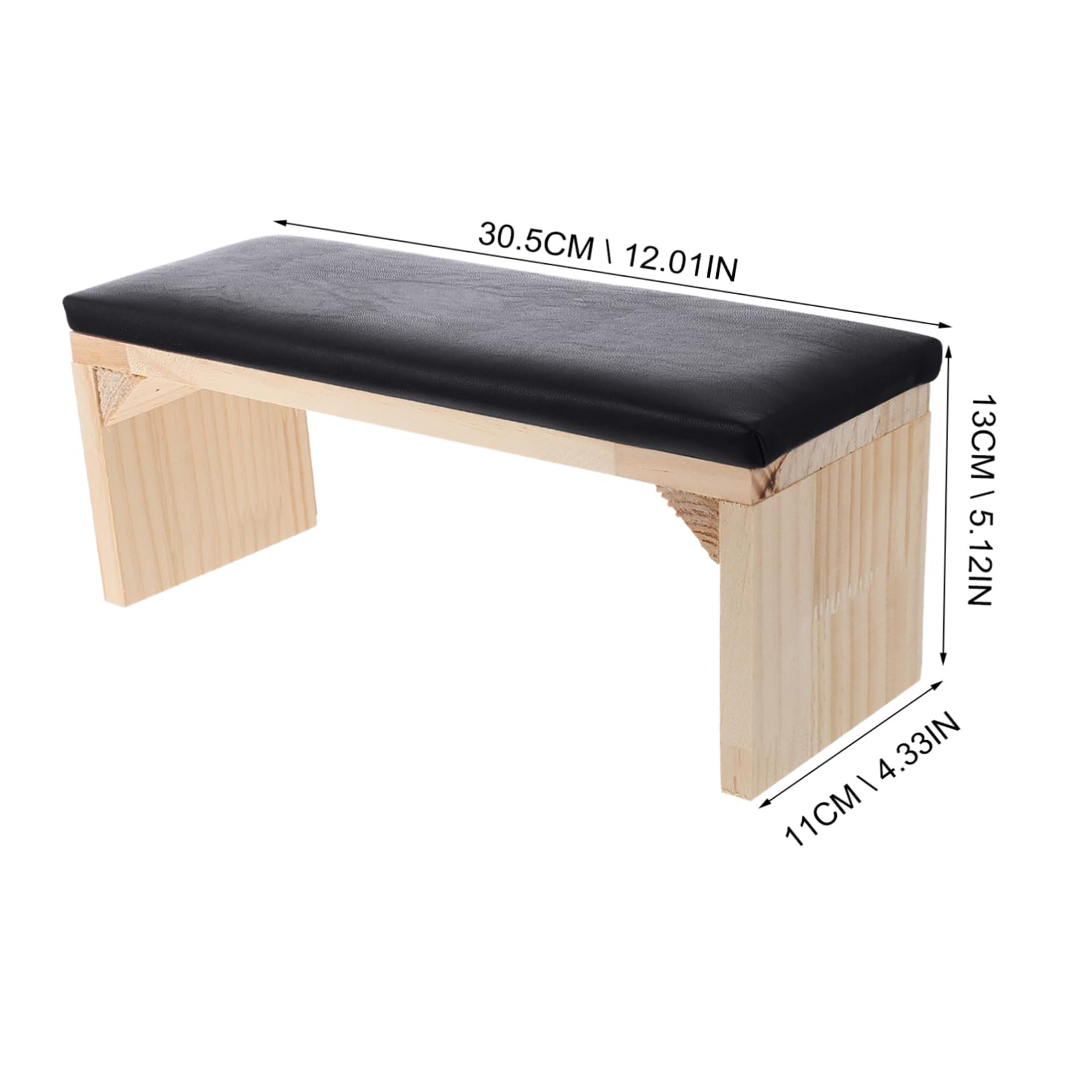Cuscino Poggiapolsi per Manicure in Legno e Cuoio Nero | Supporto per Nail Training e Uso Domestico, Spazio per Lampada e Cleaner, Accessorio Pratico da Salone