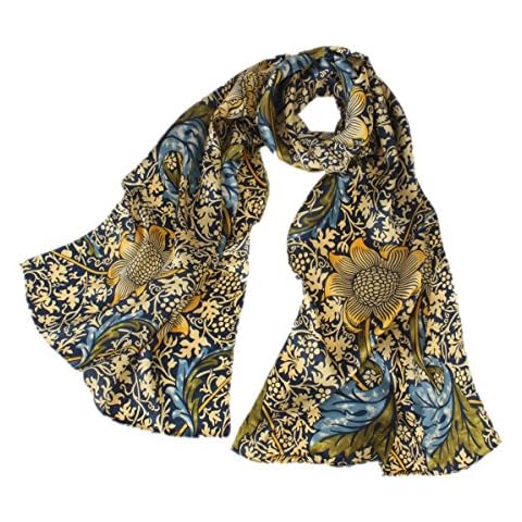 Prettystern Lady William Morris Art painting Satin SILK gold XL Scarf Shawl Stole Sunflower P975 Cover