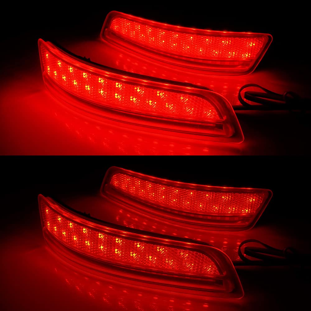 Amazon.co.jp: 2個LEDリアバンパーリフレクターテールストップブレーキ