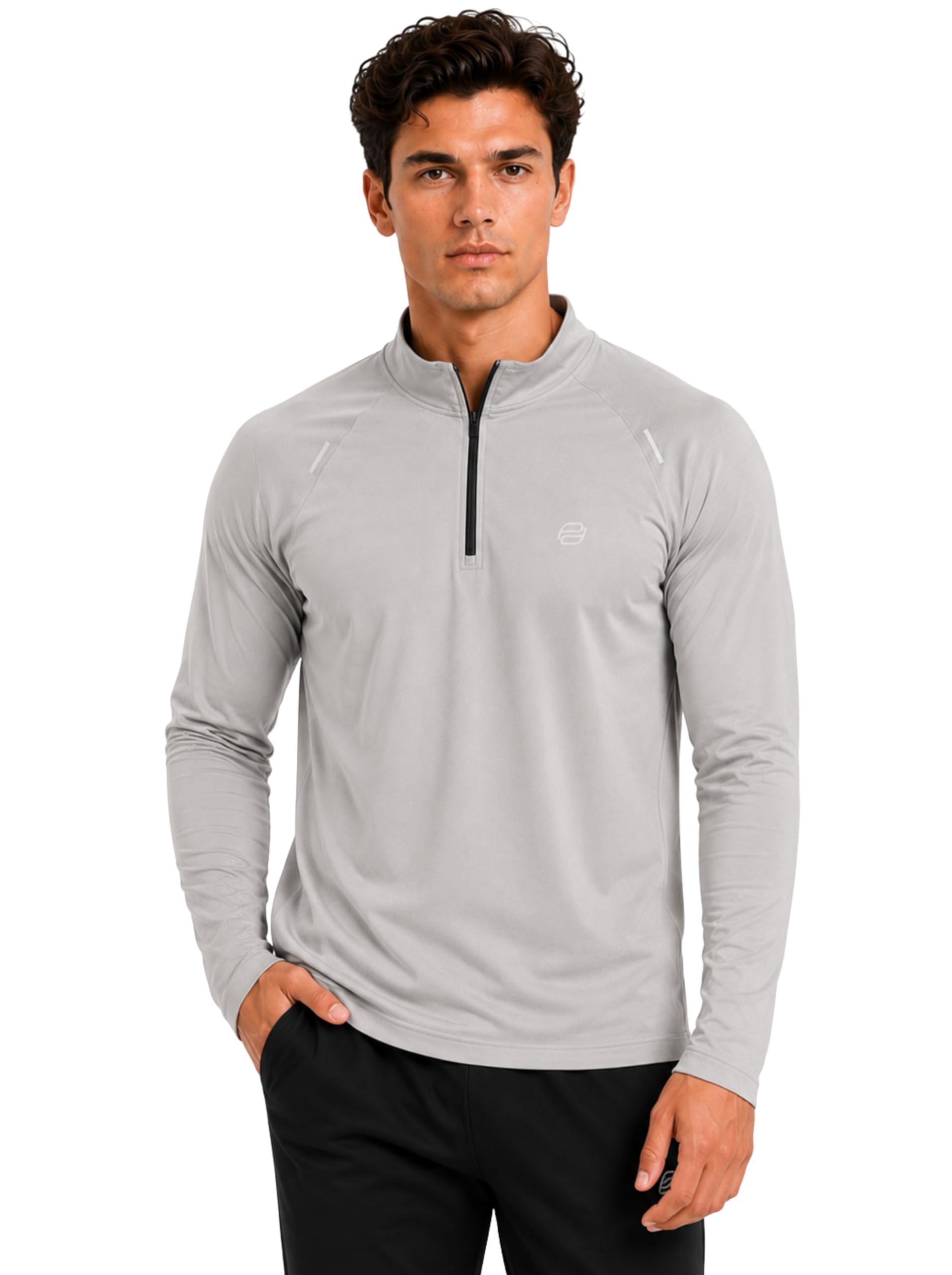 pump'd Men's Half Zipper Synthetic T-Shirt | Mock Neck | Moisture-Wicking, Quick-Dry Fabric | Ideal for Biking, Riding & Outdoor Activities-picture-29