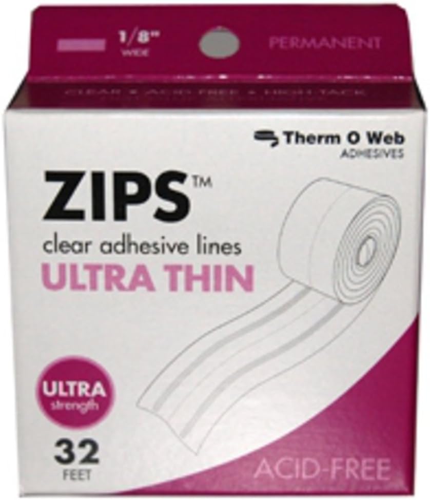 Thermoweb Zips Clear Adhesive Lines, Memory 1/8Inchby1/64Inch Thick