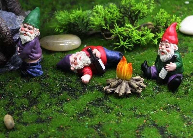 KampfZwerg Gartenfigur - Lustiger Harz-Zwerg Für Garten, Balkon & Zimmer