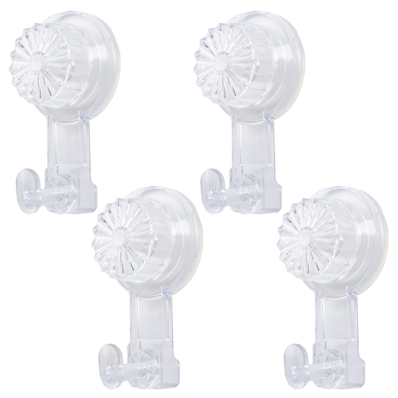 MOROBOR Clear Suction Hooks, 4pcs Strong Absorption Suction Cup Hangers Twist Wreath Hook Vacuum Multi-Purpose Shower Hooks for Windows Glass Mirror Tile