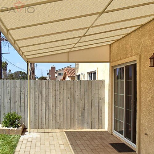 Patio 8' x 70' Sun Shade Fabric Roll 6/8/12 FT Shade Cloth for Patio, Outdoor Mesh Sail Sun Shades Canopy Replacement Pergola Cover for Backyard Deck Porch, Beige - 2