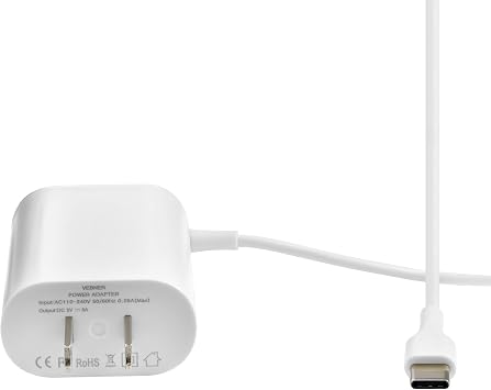 6ft Power Adapter Compatible with Google Mesh Home WiFi System Power Cable - USB Type C (2 Pack)