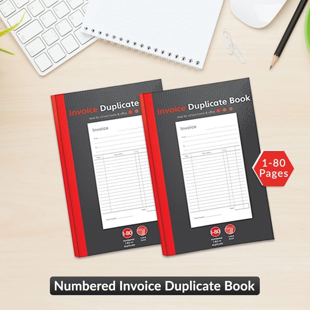 1-80 Pages Numbered Invoice Duplicate Book, Full A5 Size Invoice Duplicate Book for Business, Home, Office, Shop and Warehouse (1) 6 61OjLChXWVL. AC SL1000