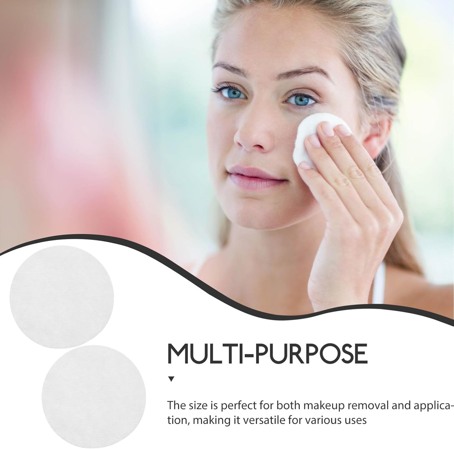 200pcs Round Non-Woven Face Cleansing Pads Soft and Portable Facial Wipe Discs for Nail Art and Skin Care, White Nonwoven Fabric Makeup Remover Pads