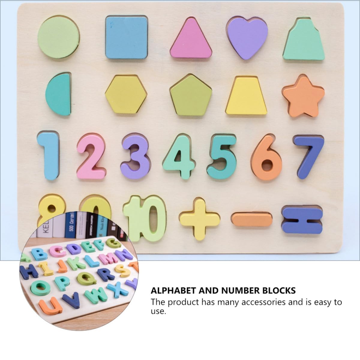 Puzzle Toys Numerico e Alfabetico in Legno, Set 4 Pezzi | Giocattoli per Riconoscimento delle Lettere, Rompicapo per Ragazzo Ragazza, Decorazioni Scuola