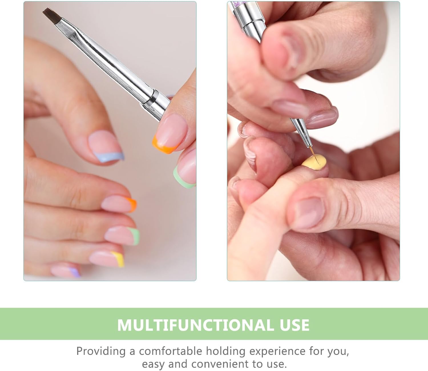 3pcs Double-ended Nail Art Drawing Pens with Decorative Design for Professional Salon and Home Use Lightweight Manicure Tools in Yellow Purple and Black