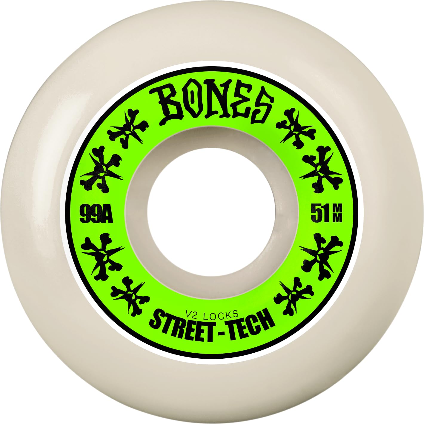 Bones Wheels Street Tech Formula STF Locks Skateboard Wheels, 51mm, 99A, V2 Locks