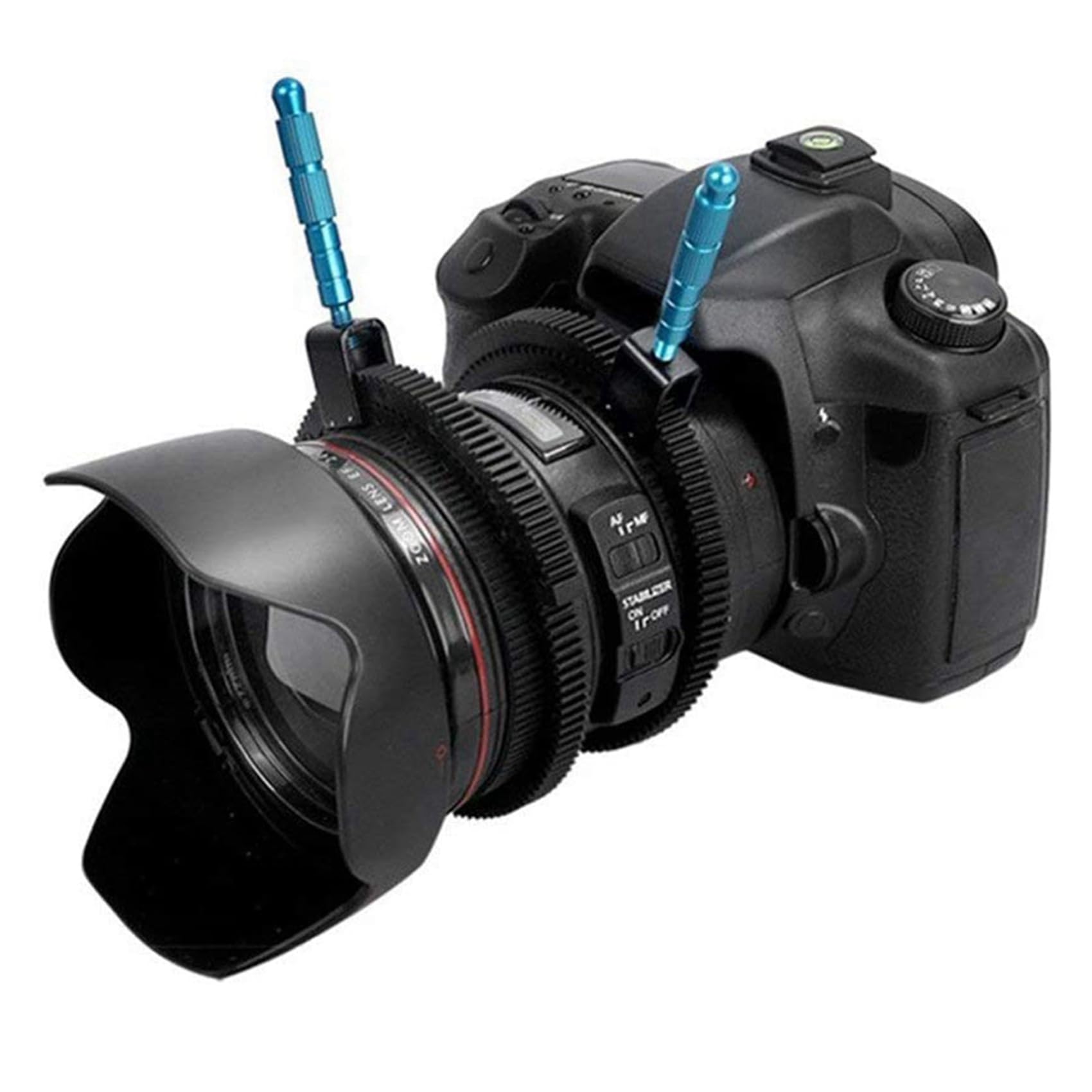 Anello di messa a fuoco 2x, anello zoom zoom ingranaggio messa a fuoco con manico in lega di alluminio compatibile per fotocamere reflex digitali