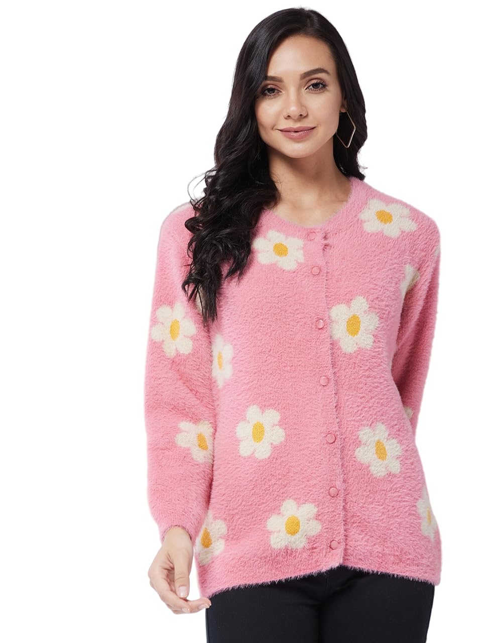 modeve Floral Print Round Neck Casual Women Sweater||Winterwear||-picture-37