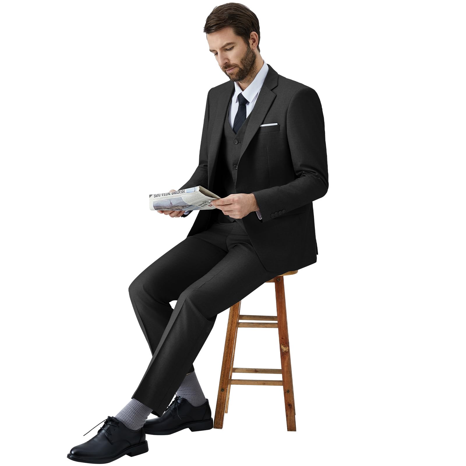 Trajes para Hombre de 3 Piezas Slim Fit Elegantes Negocio Boda Traje Blazer Chalecos Pantalones