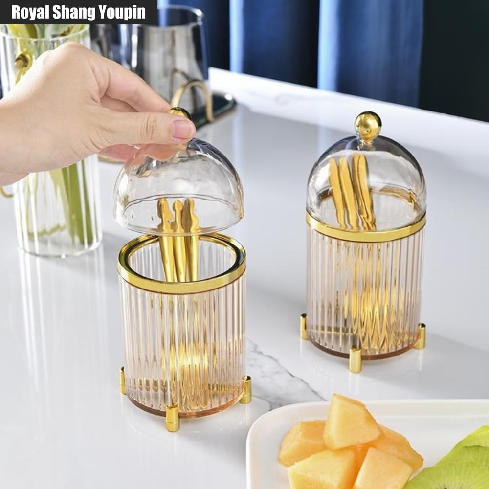 10-teiliges Edelstahl-Besteck-Obstgabel-Set mit Vorratsglas, Familienfeier, Dessert, kleine Gabel, Dessert, Obststab (transparentes Vorratsglas, silberfarbene Gabel x 10)