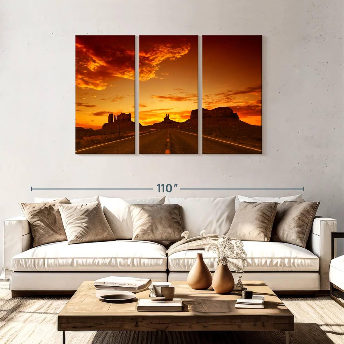 Amazon.com: ElephantStock - Road Sunset Wall Art - Horizontal