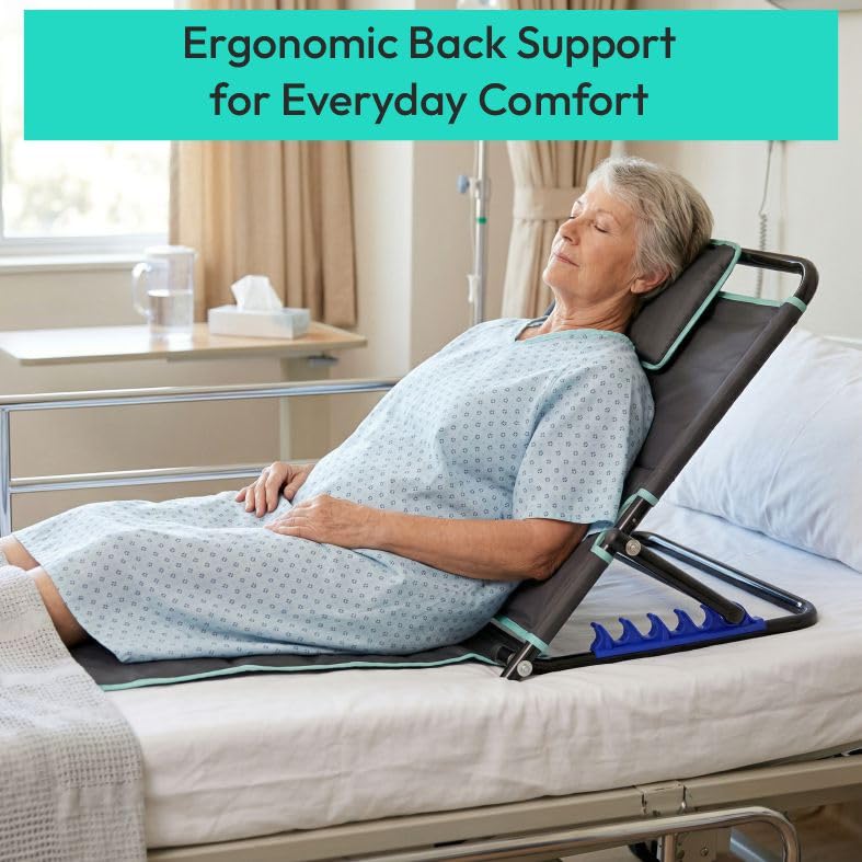 Image of Dyna Back Rest | 5-Level Reclining Foldable Back Support | Detachable Headrest & Wipe-Clean Surface | for Home & Hospital Bed
