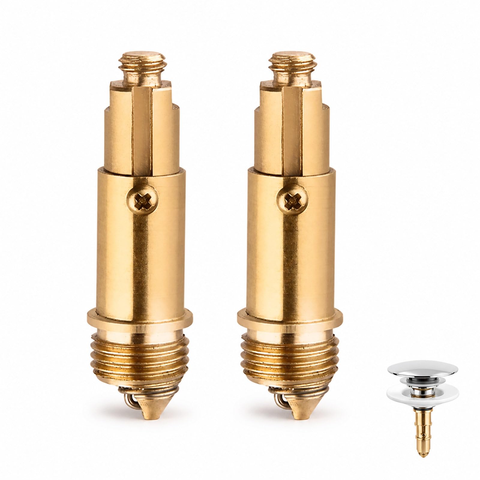 2Pcs Brass Click Clack Basin Plug Bolt Replacement Sink Drain Stopper Screw
