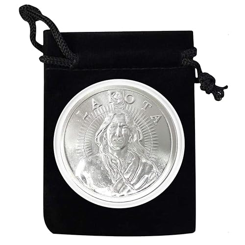 1 - Lakota Nation Silver Coin in Air Tite and Black Velvet Bag 1 Troy Ounce 999 Fine Silver AOCS Approved - Uncirculated