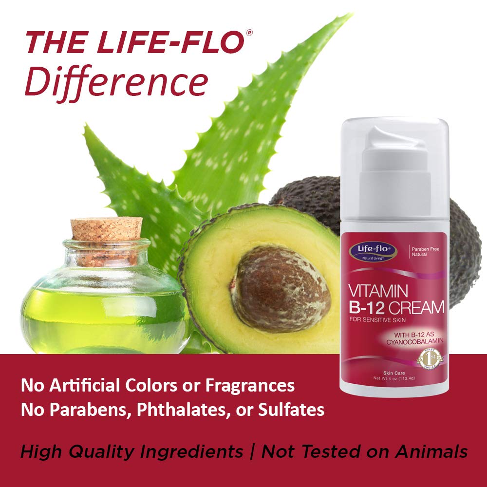 LifeFlo Vitamin B12 Cream for Sensitive Skin Soothes & Moisturizes