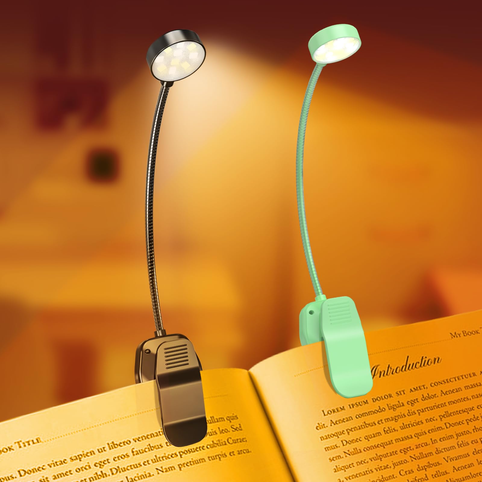 KTEBO Rechargeable Book Reading Light Lamp, LED Book Light for Reading in Bed - Eye Caring Adjustable Brightness 3 Color Temperatures 20+ Hours Runtime, Type-C Book Light Clip on,Christmas Gifts — view 10