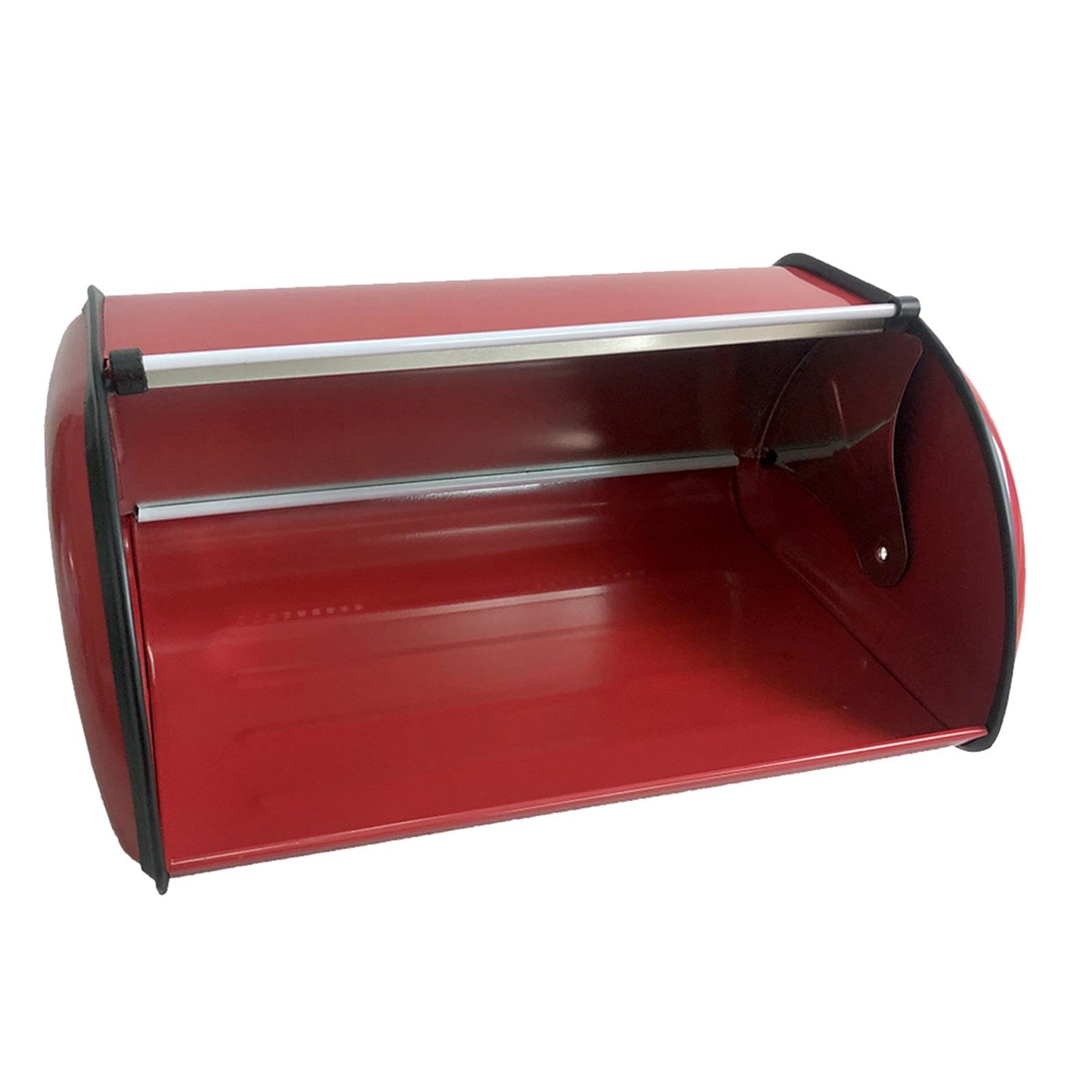 Lattina Per Pane Retr&ograve; In Metallo - Design Vintage, Rosso, 30x20x15.5 Cm